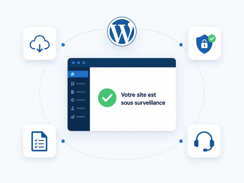 Un écran d'ordinateur qui affiche le message votre site est sous surveillance.